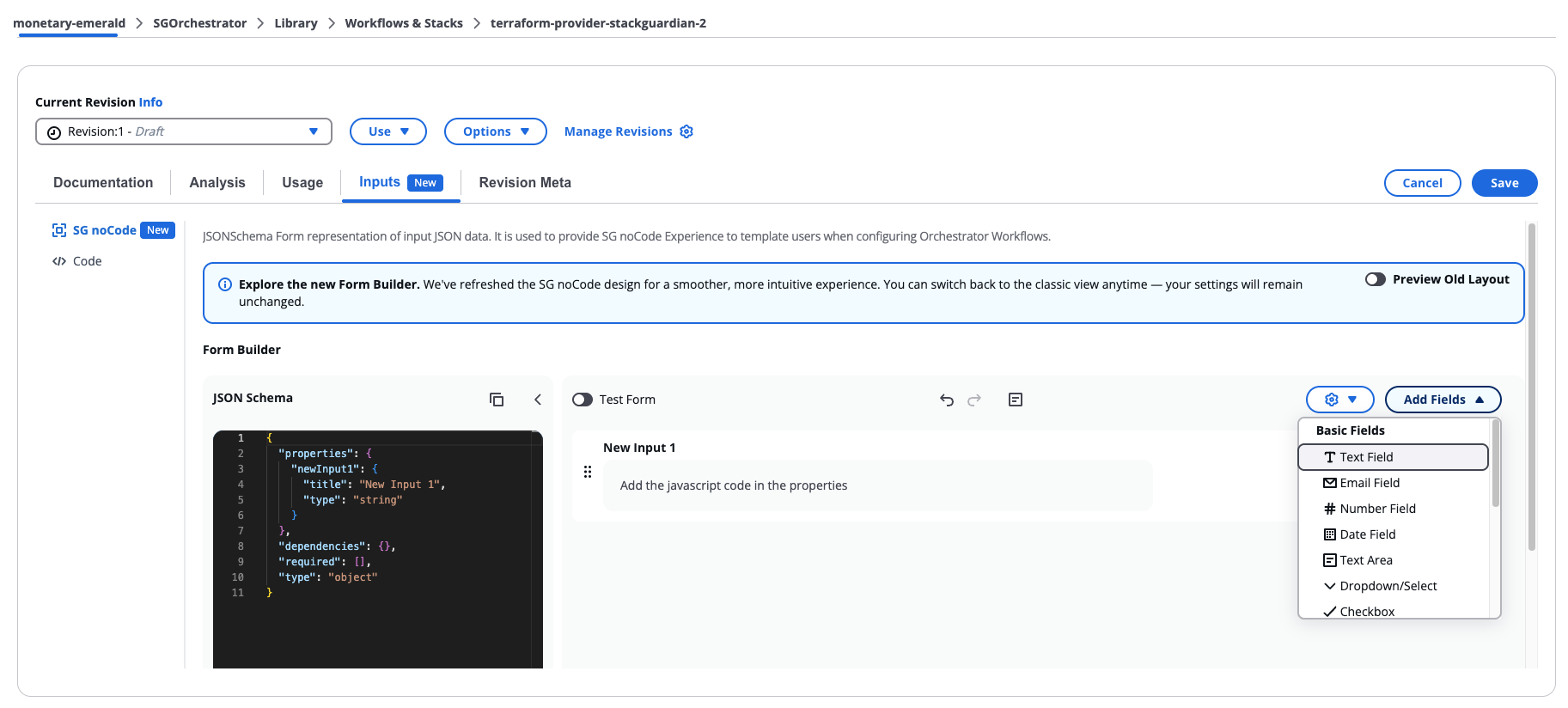 SG noCode Form Builder