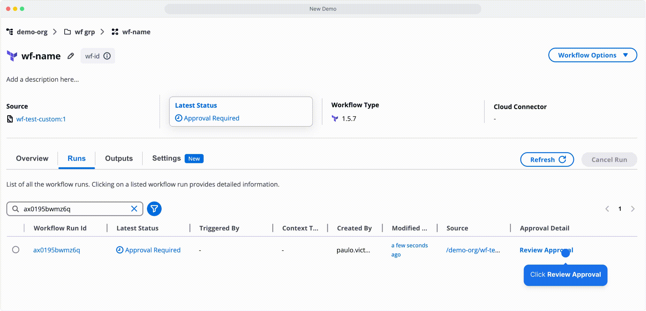 How to cancel the workflow run