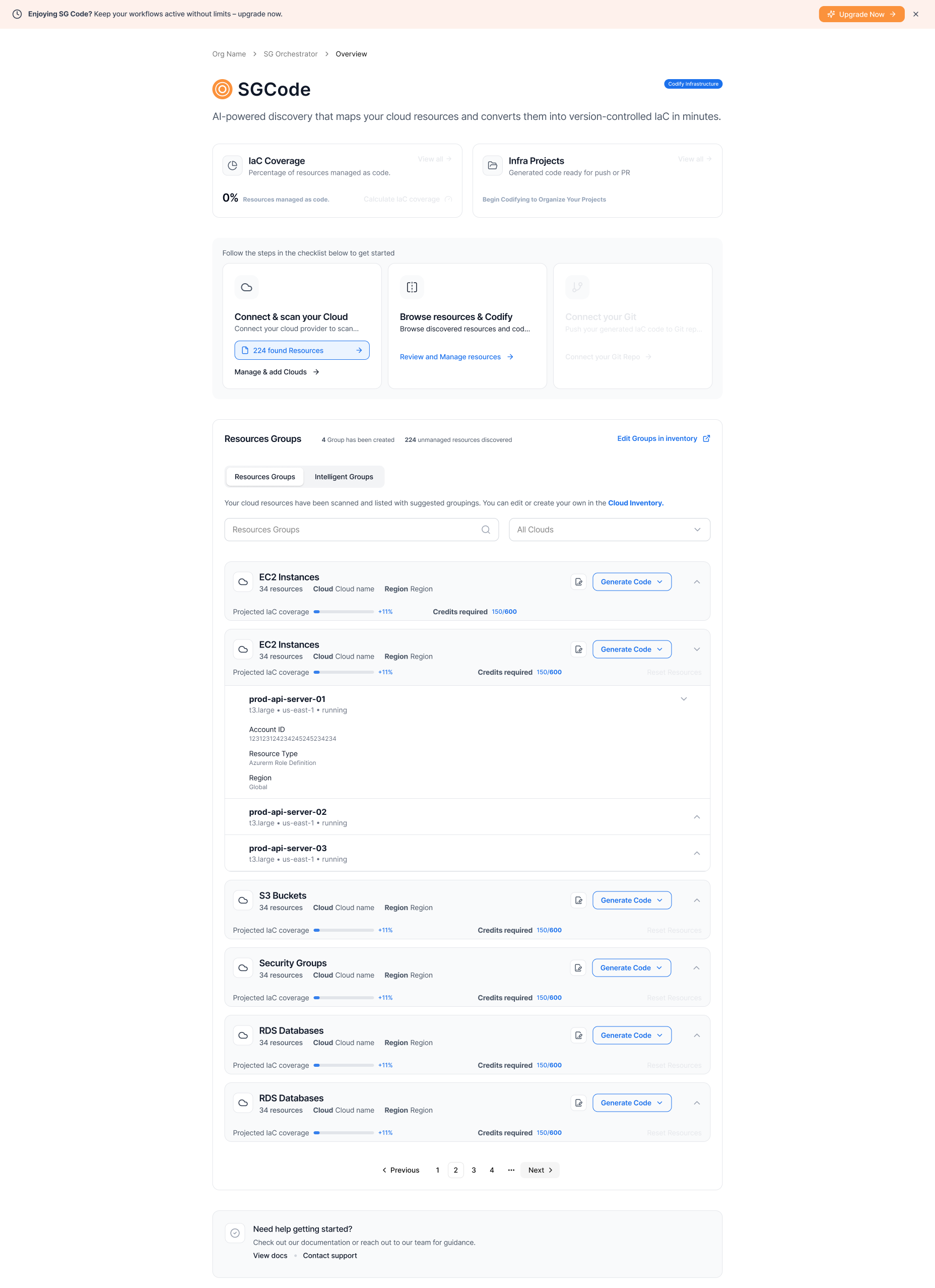 Browse resources and codify