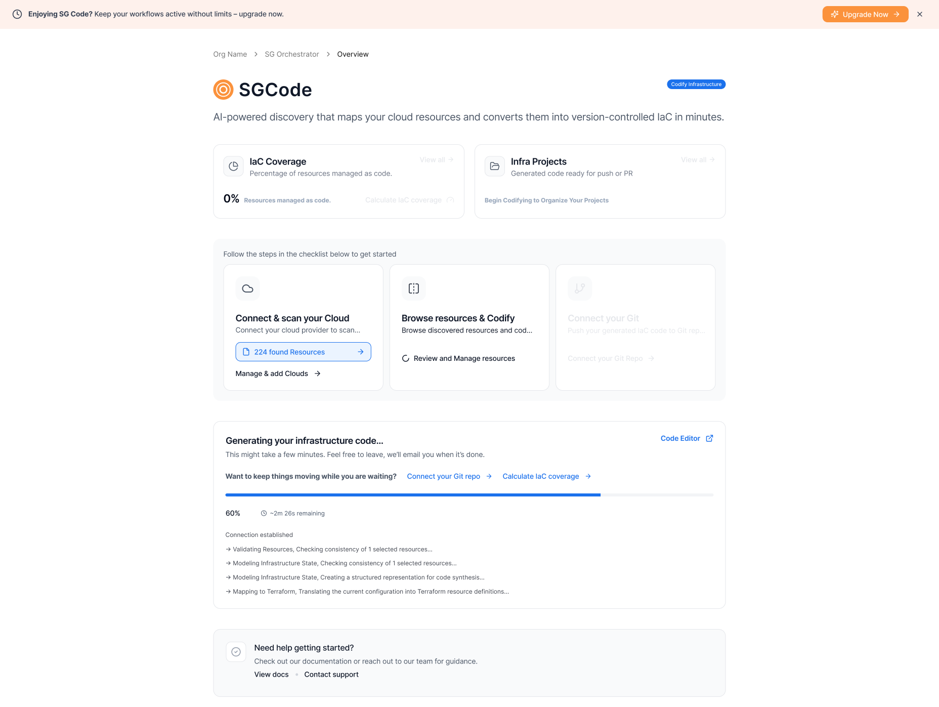 Code generation in progress
