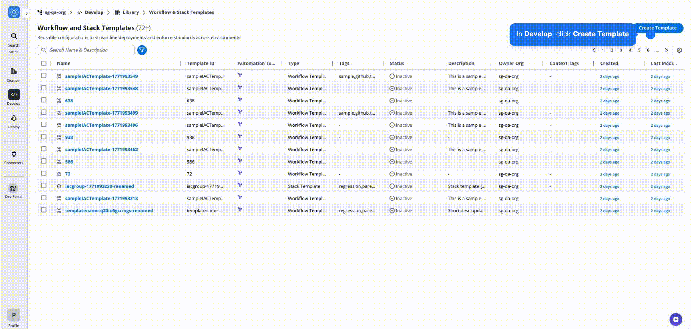 Create Stack Template