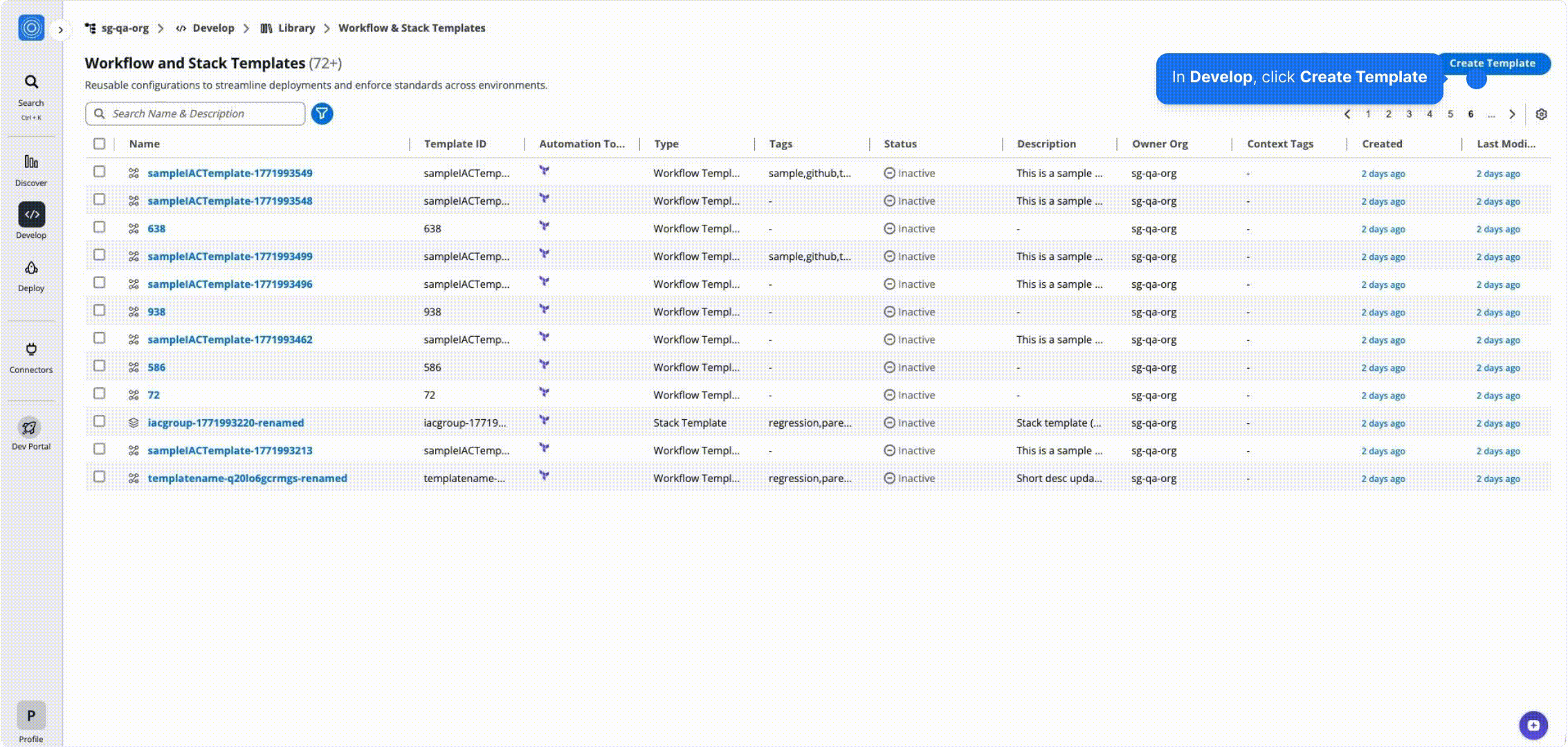 Create Workflow Template