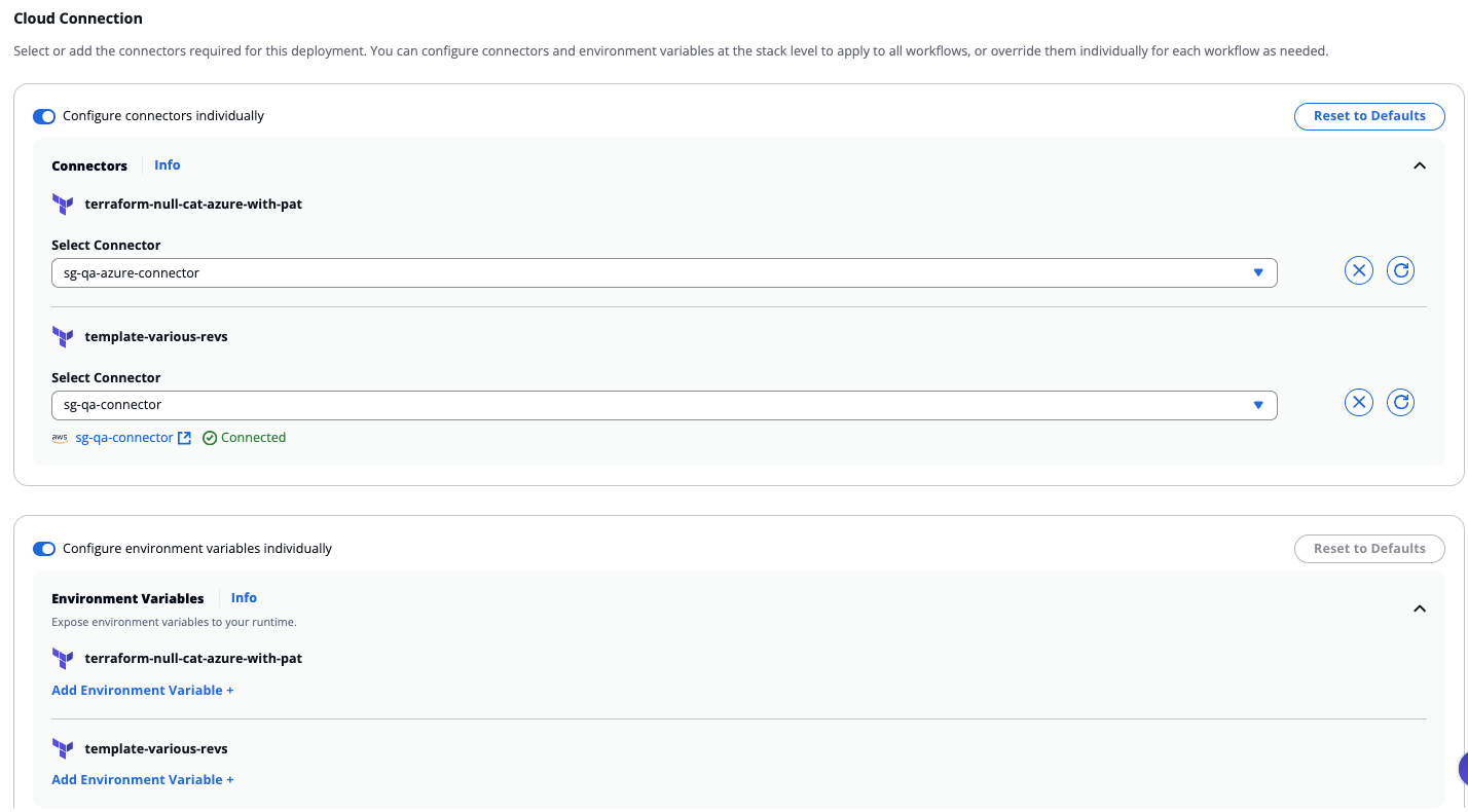 Individual configuration per Workflow