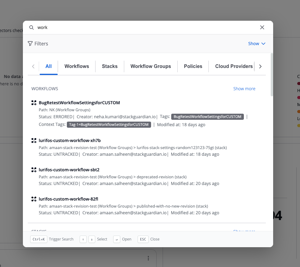 Search returning some results