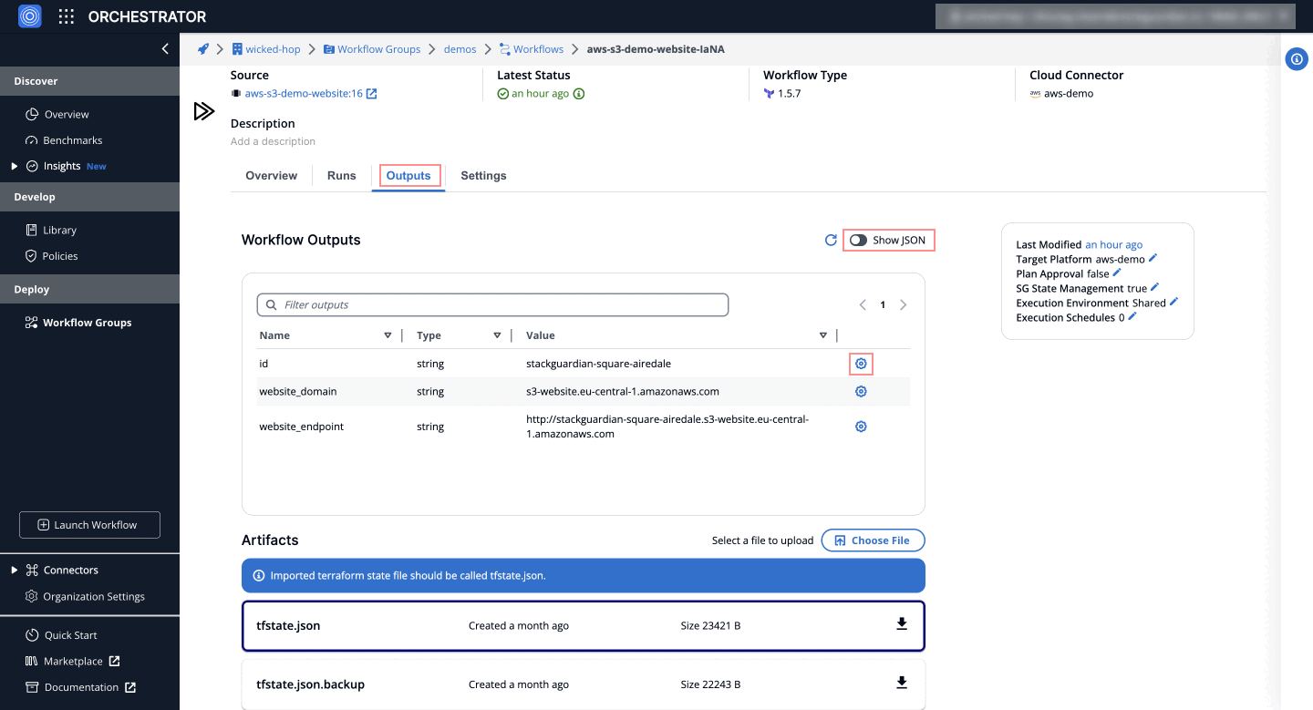 workflow-view Output