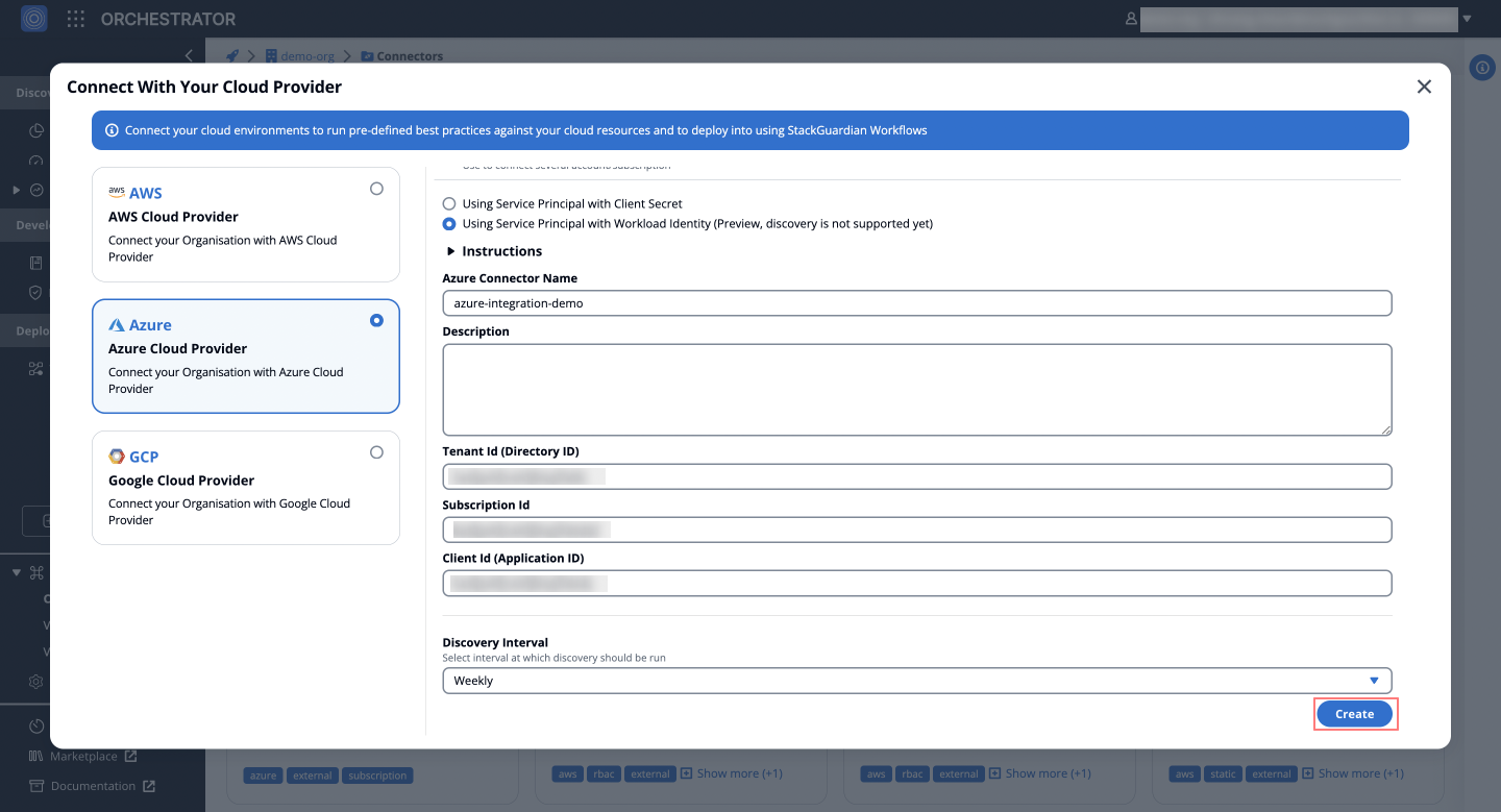 Workload Identity Azure Connector